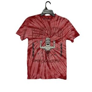 Rick and Morty Floaty Blood Man Shirt Small Tie Dye Loot Crate Red Pink Tee